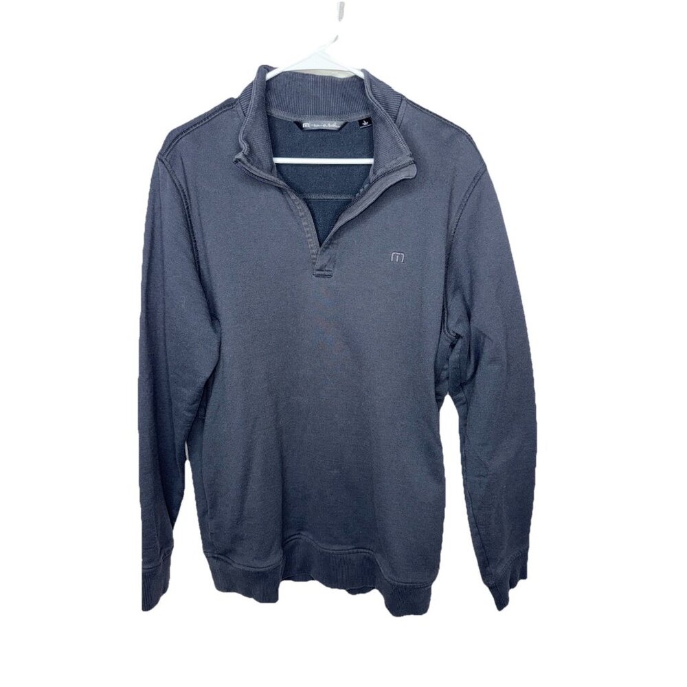 Travis Mathew Golf 1/4 Zip Pullover Sweatshirt Mens Large Black Pockets O